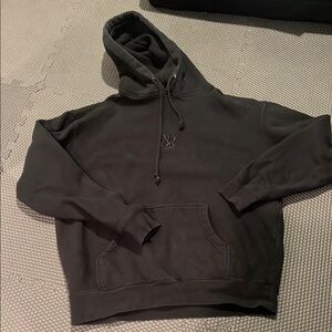 Black Pullover Hoodie with Subtle Logo - Men